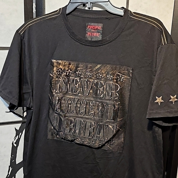 Never Accept Defeat Motivational Tee Shirt Pacific‎ Flyer Large - Picture 2 of 6